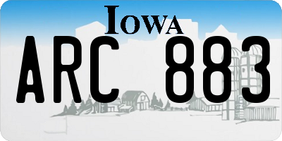 IA license plate ARC883