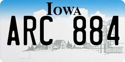 IA license plate ARC884