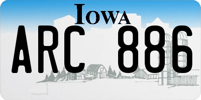 IA license plate ARC886