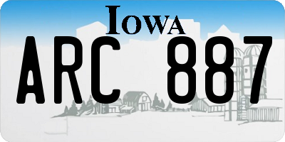 IA license plate ARC887