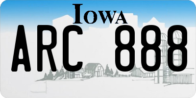 IA license plate ARC888