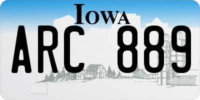 IA license plate ARC889