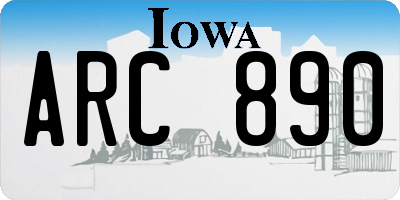 IA license plate ARC890