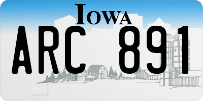 IA license plate ARC891