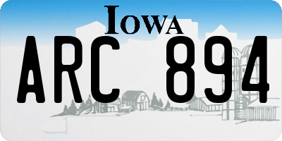 IA license plate ARC894