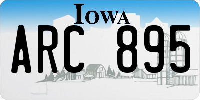 IA license plate ARC895