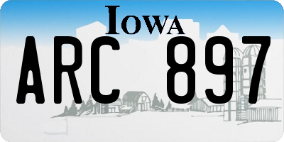 IA license plate ARC897
