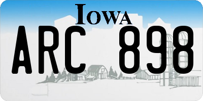IA license plate ARC898