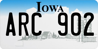 IA license plate ARC902