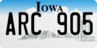 IA license plate ARC905