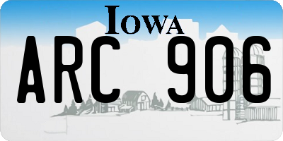 IA license plate ARC906