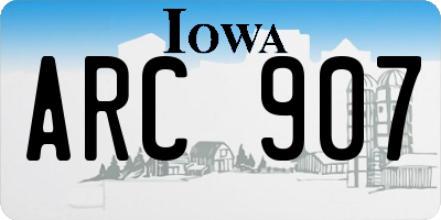 IA license plate ARC907