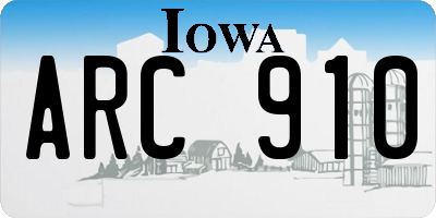 IA license plate ARC910