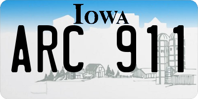 IA license plate ARC911