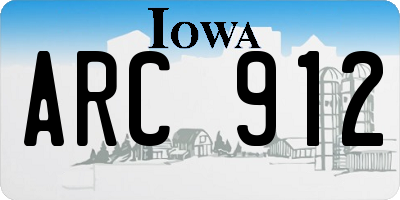 IA license plate ARC912