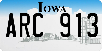 IA license plate ARC913
