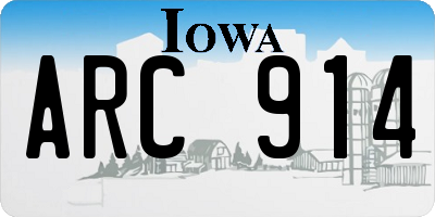IA license plate ARC914