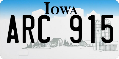 IA license plate ARC915