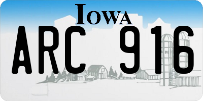 IA license plate ARC916