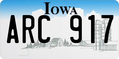 IA license plate ARC917