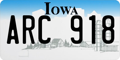 IA license plate ARC918