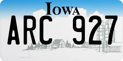 IA license plate ARC927
