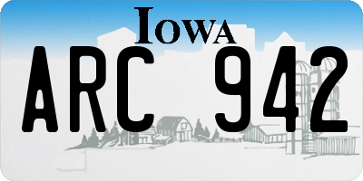 IA license plate ARC942
