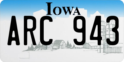 IA license plate ARC943