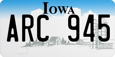 IA license plate ARC945