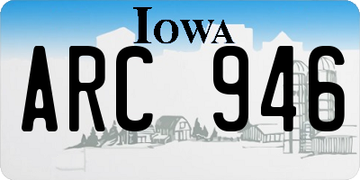 IA license plate ARC946