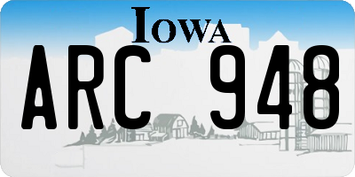 IA license plate ARC948