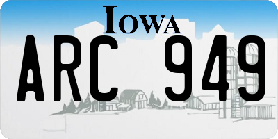 IA license plate ARC949