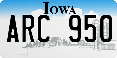 IA license plate ARC950