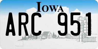 IA license plate ARC951