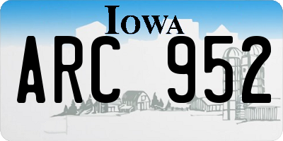 IA license plate ARC952