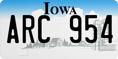 IA license plate ARC954