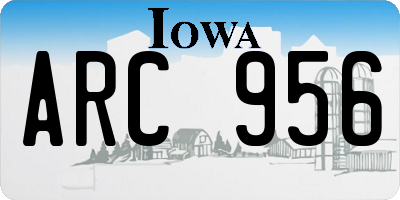 IA license plate ARC956