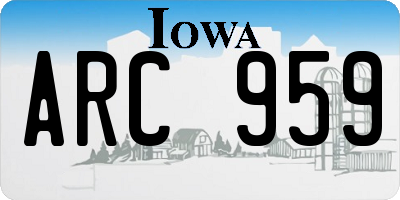 IA license plate ARC959
