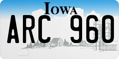 IA license plate ARC960
