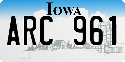 IA license plate ARC961