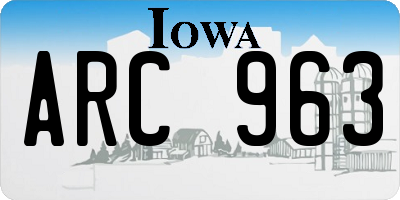 IA license plate ARC963