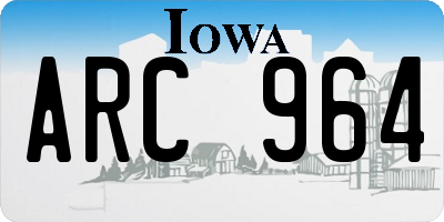 IA license plate ARC964