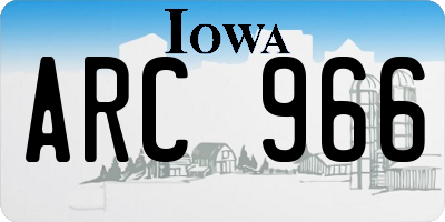 IA license plate ARC966