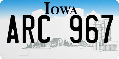 IA license plate ARC967