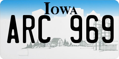 IA license plate ARC969