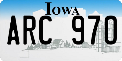 IA license plate ARC970