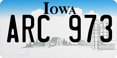IA license plate ARC973