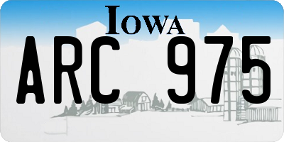 IA license plate ARC975