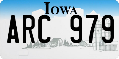 IA license plate ARC979