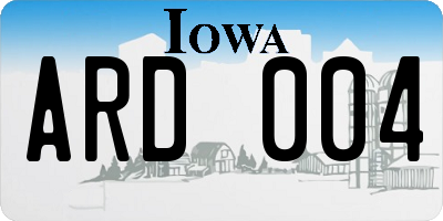 IA license plate ARD004
